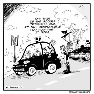 driverless car cartoon